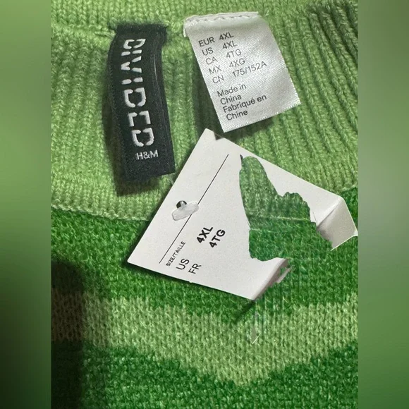 H&M Vibrant Green and White Cowl Sweater - Picture 3 of 4